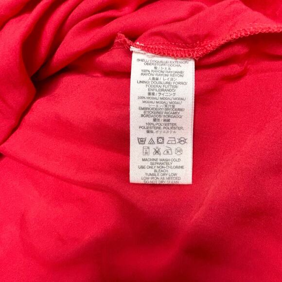 Free People Mia Red Floral Embroidered Gauze Long Sleeve Mini Swing Dress S - Picture 8 of 11